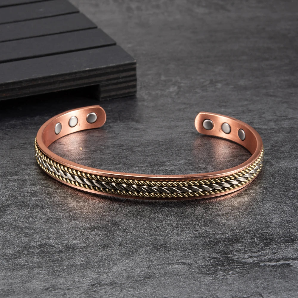 Women’s  Copper Magnetic Therapy Bracelet Bangle (Silver & Gold )