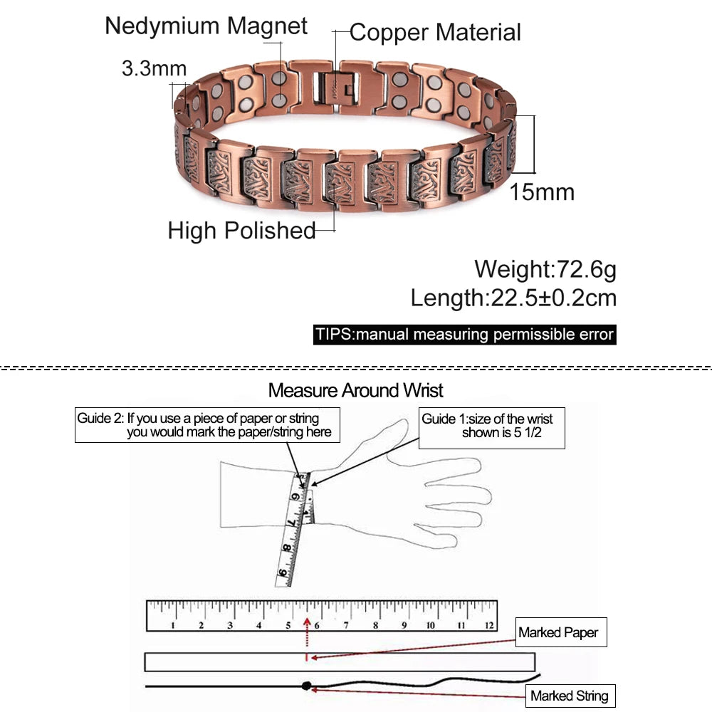 Pure Copper Magnetic Bracelet (Viking)