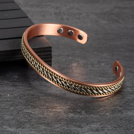 Women’s  Copper Magnetic Therapy Bracelet Bangle (Silver & Gold )