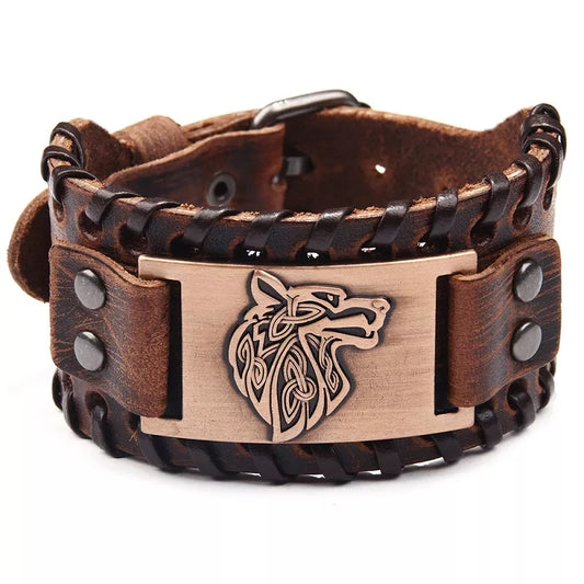 Viking Leather Braided Bracelet