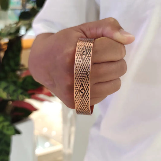 Vinterly Pure Magnetic Copper Bracelet Cuff for Men