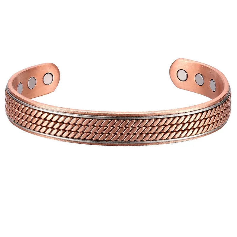Pure Copper Cuff Magnetic Therapy Bracelet for Men & Women