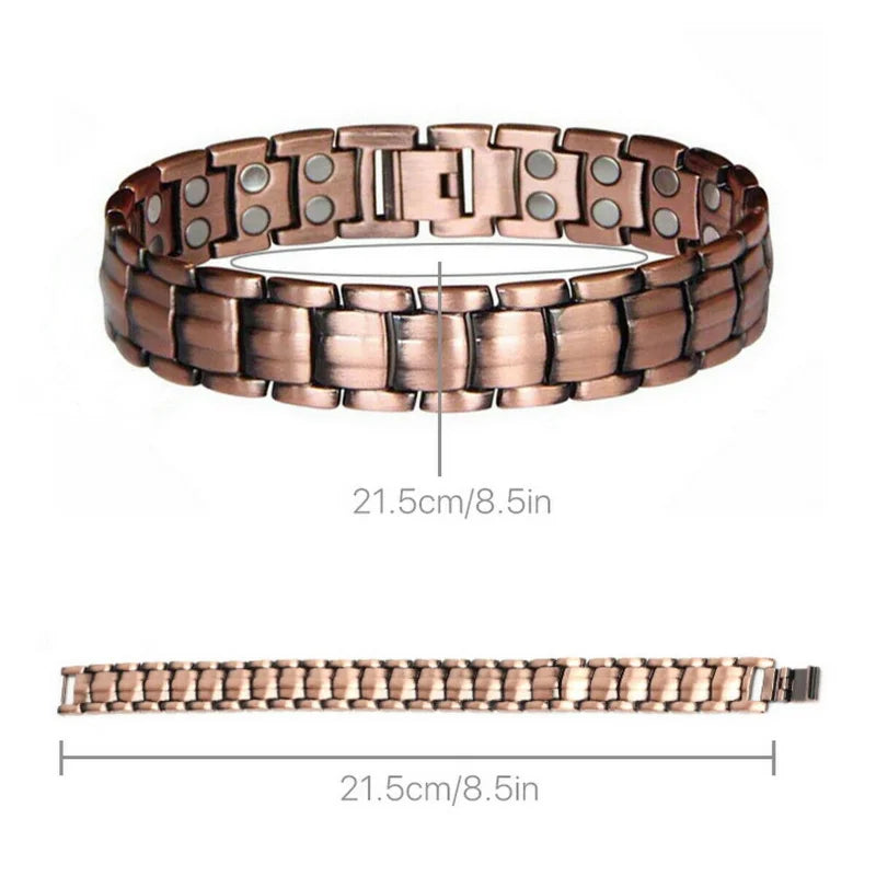 3x Strength Vintage Pure Copper Magnetic Bracelet for Men