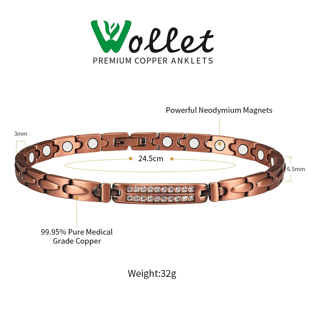 Copper Magnetic Therapy Anklet for Women