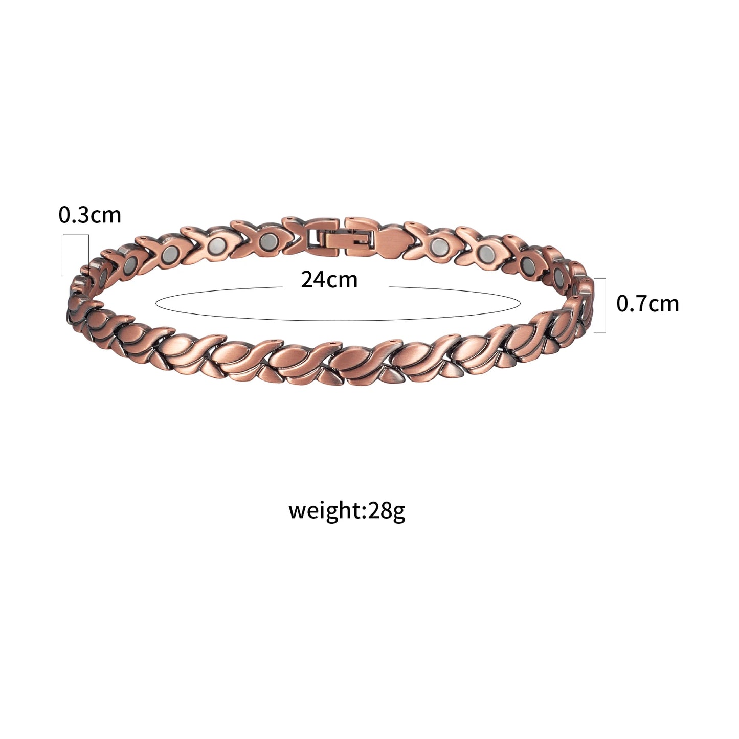 Pure Wollet Copper Magnetic Therapy Anklet for Women