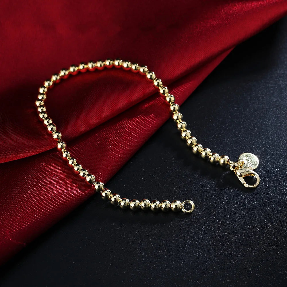 metal beads gold bracelet