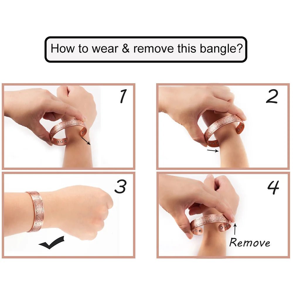Tri-Tone Magnetic Therapy Bracelet Cuff