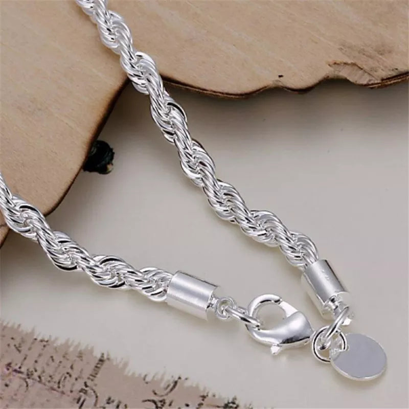 twisted rope silver bracelet